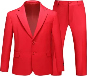 Boys Slim Fit Suit Tuxedo Jacket for Boys Blazer and Pants 2 Piece Suits Set for Kids