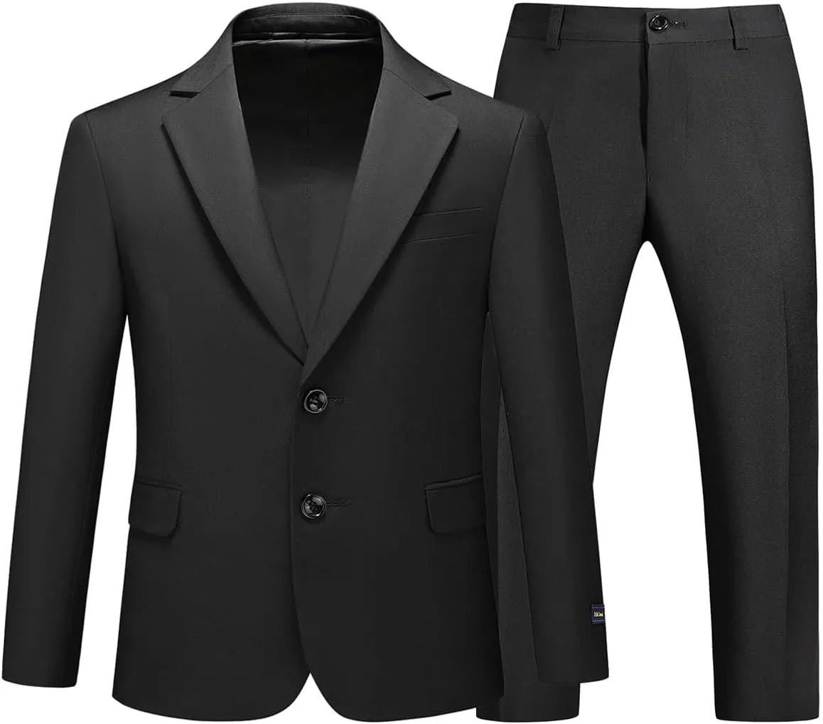 Boys Slim Fit Suit Tuxedo Jacket for Boys Blazer and Pants 2 Piece Suits Set for Kids