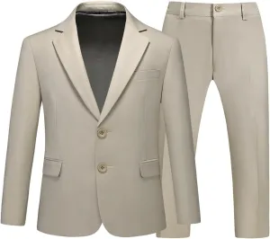 Boys Slim Fit Suit Tuxedo Jacket for Boys Blazer and Pants 2 Piece Suits Set for Kids