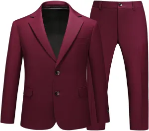 Boys Slim Fit Suit Tuxedo Jacket for Boys Blazer and Pants 2 Piece Suits Set for Kids