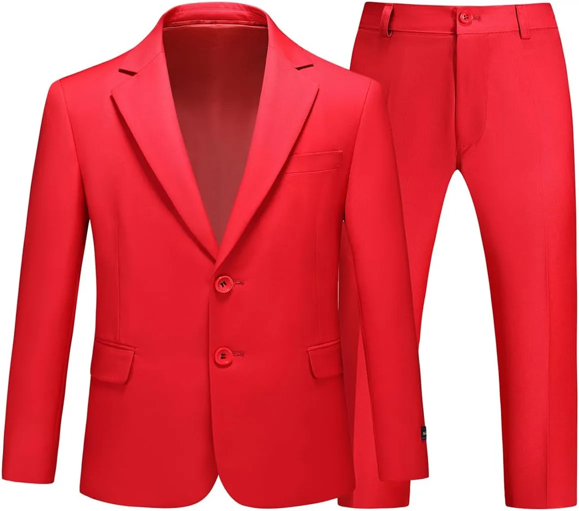Boys Slim Fit Suit Tuxedo Jacket for Boys Blazer and Pants 2 Piece Suits Set for Kids