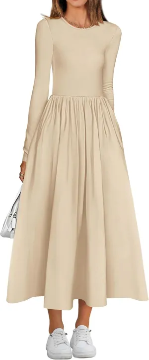BTFBM Casual Long Sleeve Dresses Spring Dresses 2025 Wedding Guest Dress Midi Dress Flowy Bohemian Long Dress