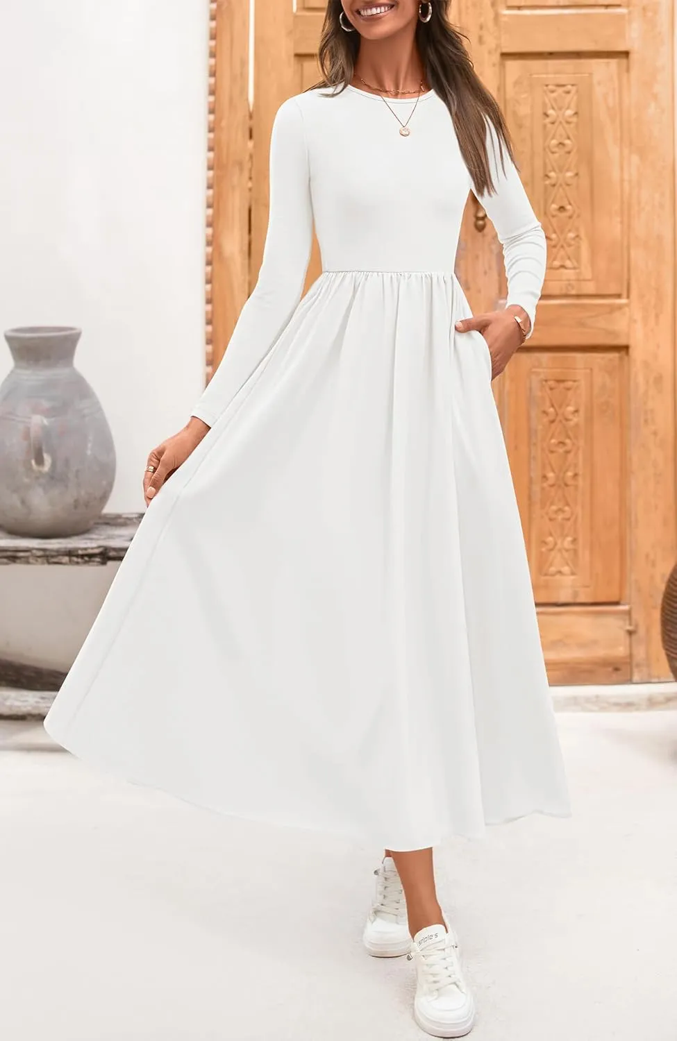 BTFBM Casual Long Sleeve Dresses Spring Dresses 2025 Wedding Guest Dress Midi Dress Flowy Bohemian Long Dress