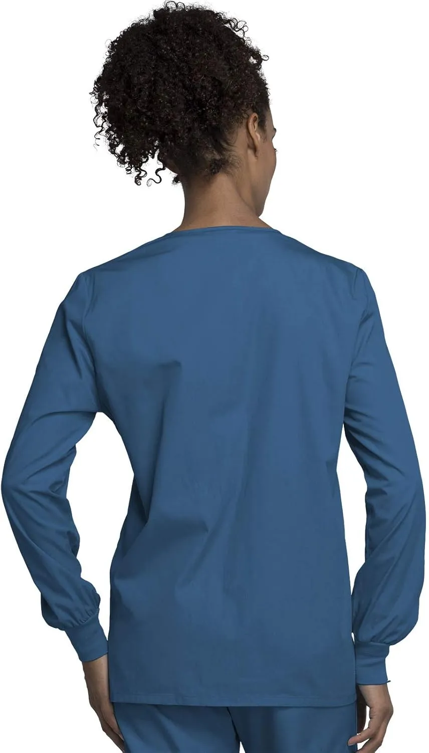 Cherokee scrubs jacket for women, Snap Front Warm-Up Jacket with 3 Pockets and Easy Care - 4350