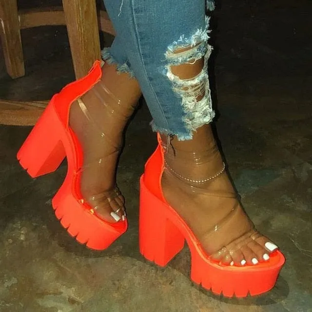 Chunky Heel Night Club Party Platform