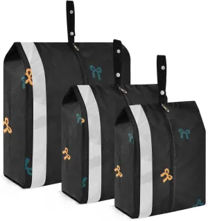 Colorful Bows Packing Cubes Set of 3, Lightweight Travel Luggage Organizers Foldable Bags for Easy Packing and Organization
