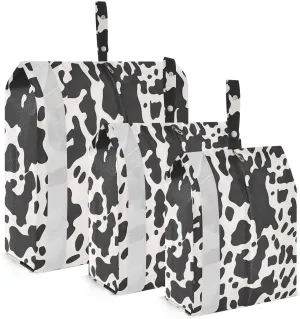 Cow Texture Packing Cubes Set of 3, Lightweight Travel Luggage Organizers Foldable Bags for Easy Packing and Organization