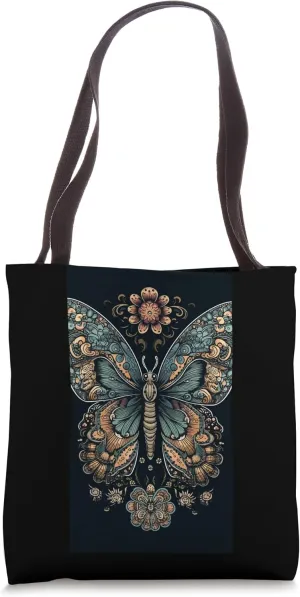 Cute Butterfly Moth Floral Aesthetic Moth Cottagecore Bug Tote Bag
