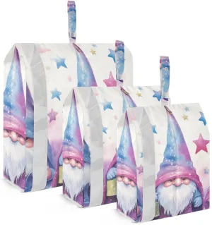 Cute Gnomes Packing Cubes Set of 3, Lightweight Travel Luggage Organizers Foldable Bags for Easy Packing and Organization