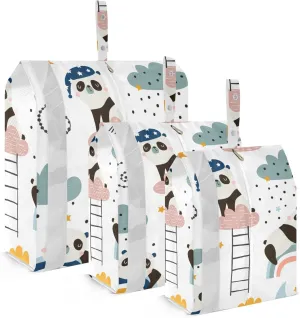 Cute Panda Packing Cubes Set of 3, Lightweight Travel Luggage Organizers Foldable Bags for Easy Packing and Organization