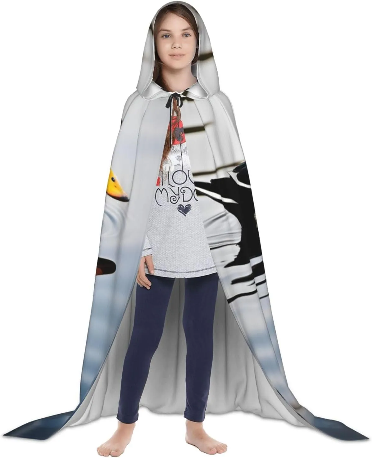 domestic duck print Medieval Hooded Cloak, Halloween Renaissance Costume, Viking Style, Ranger Unisex Cape
