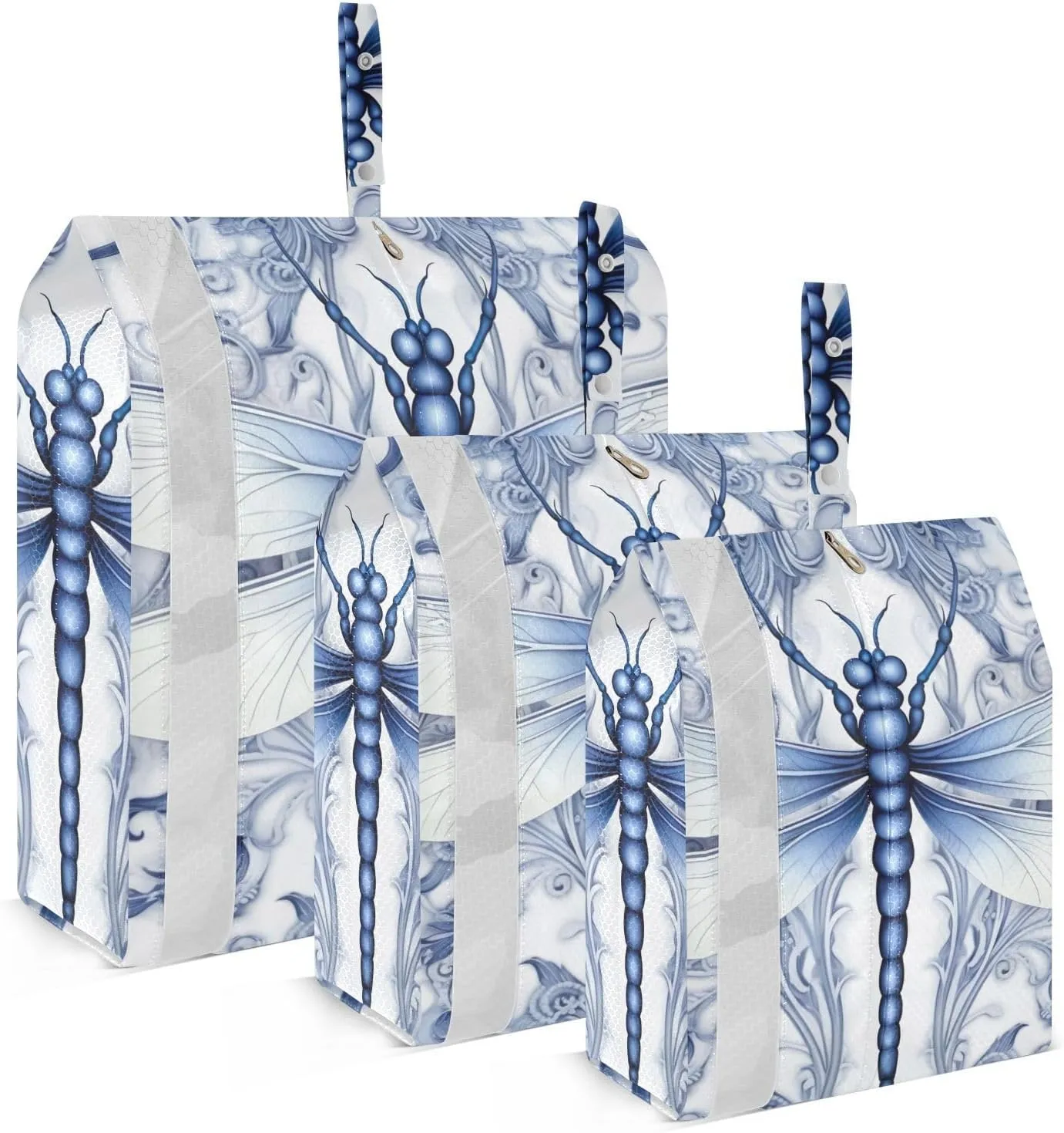 Dragonfly Packing Cubes Set of 3, Lightweight Travel Luggage Organizers Foldable Bags for Easy Packing and Organization
