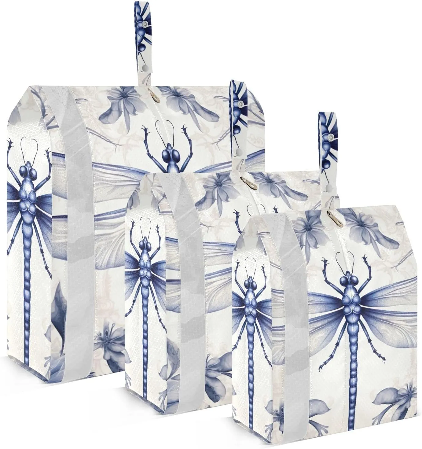 Dragonfly Packing Cubes Set of 3, Lightweight Travel Luggage Organizers Foldable Bags for Easy Packing and Organization