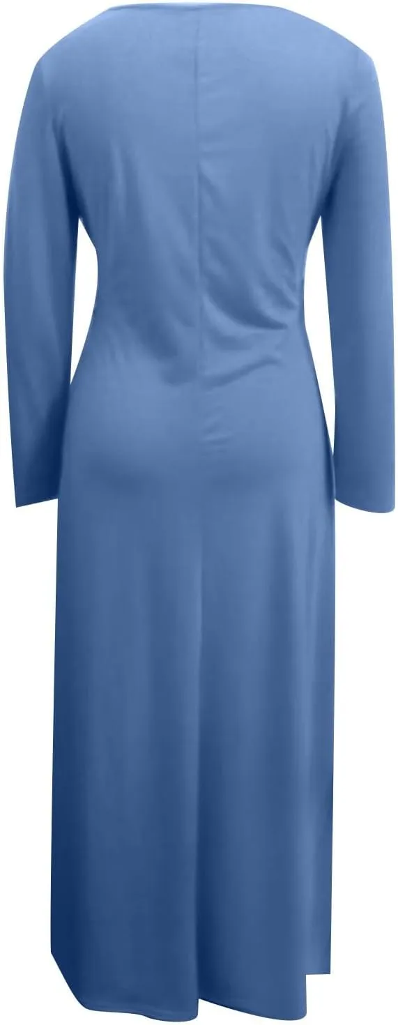Dresses for Women Crisscross Twist Front V Neck Casual Short Sleeve Maxi Dress Pleated Beach Smocked Wedding Dress