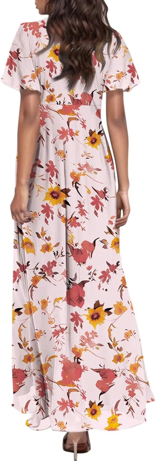 Easter Dress for Women Chiffon Dress Summer Dresses for Women 2025 Swing Swing Flowy Ruffle