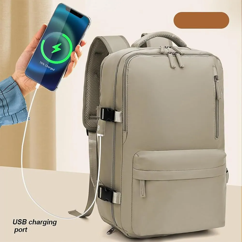 Easy Packer Travel Backpack, Easypacker Large Capacity Travel Backpack Vacuum, Waterproof with Shoe Compartment & USB Hole (dark blue)