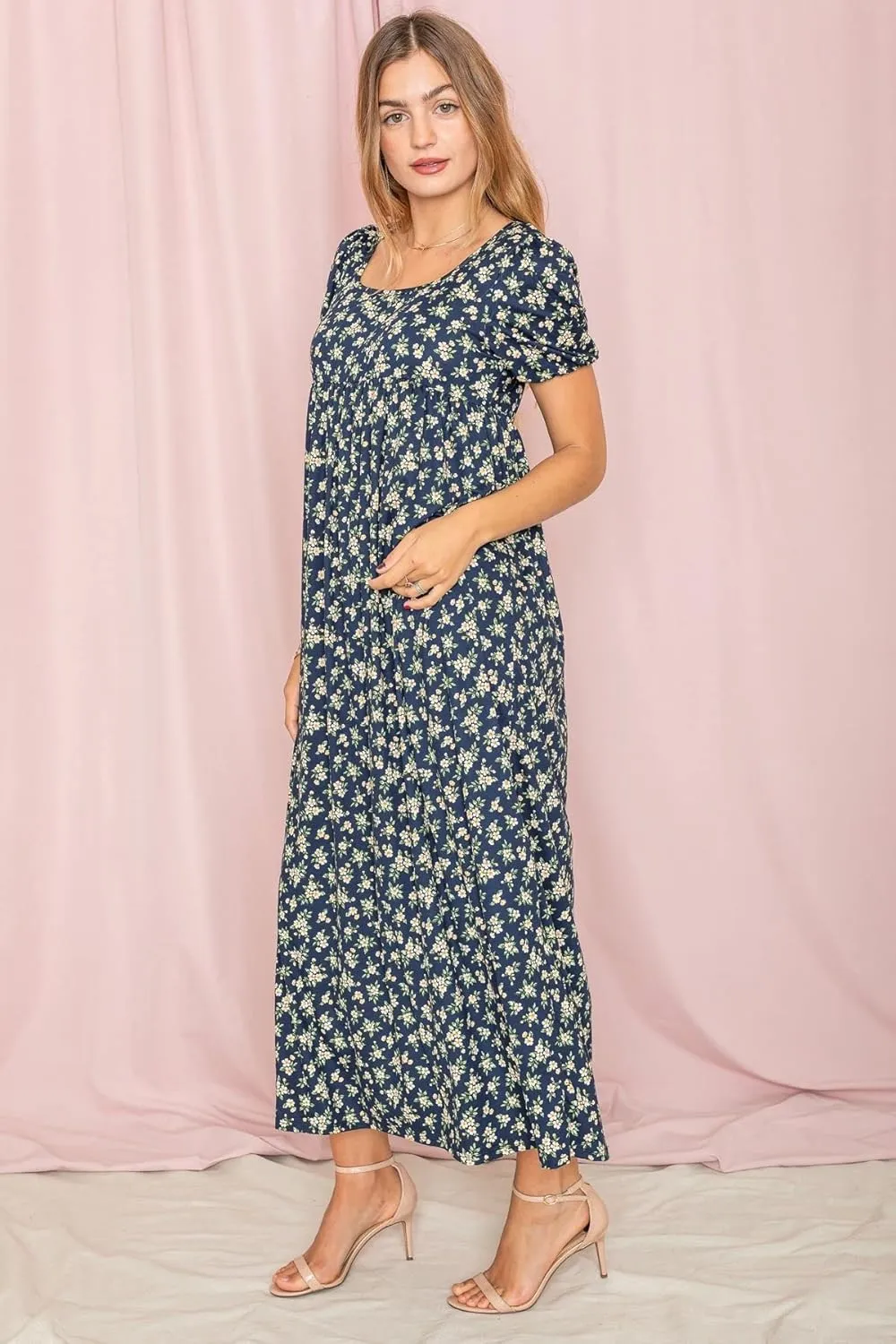 Eloges Womens Summer Tea-Length Maxi Dresses| S-3X | Floral Tropical Polka Dot