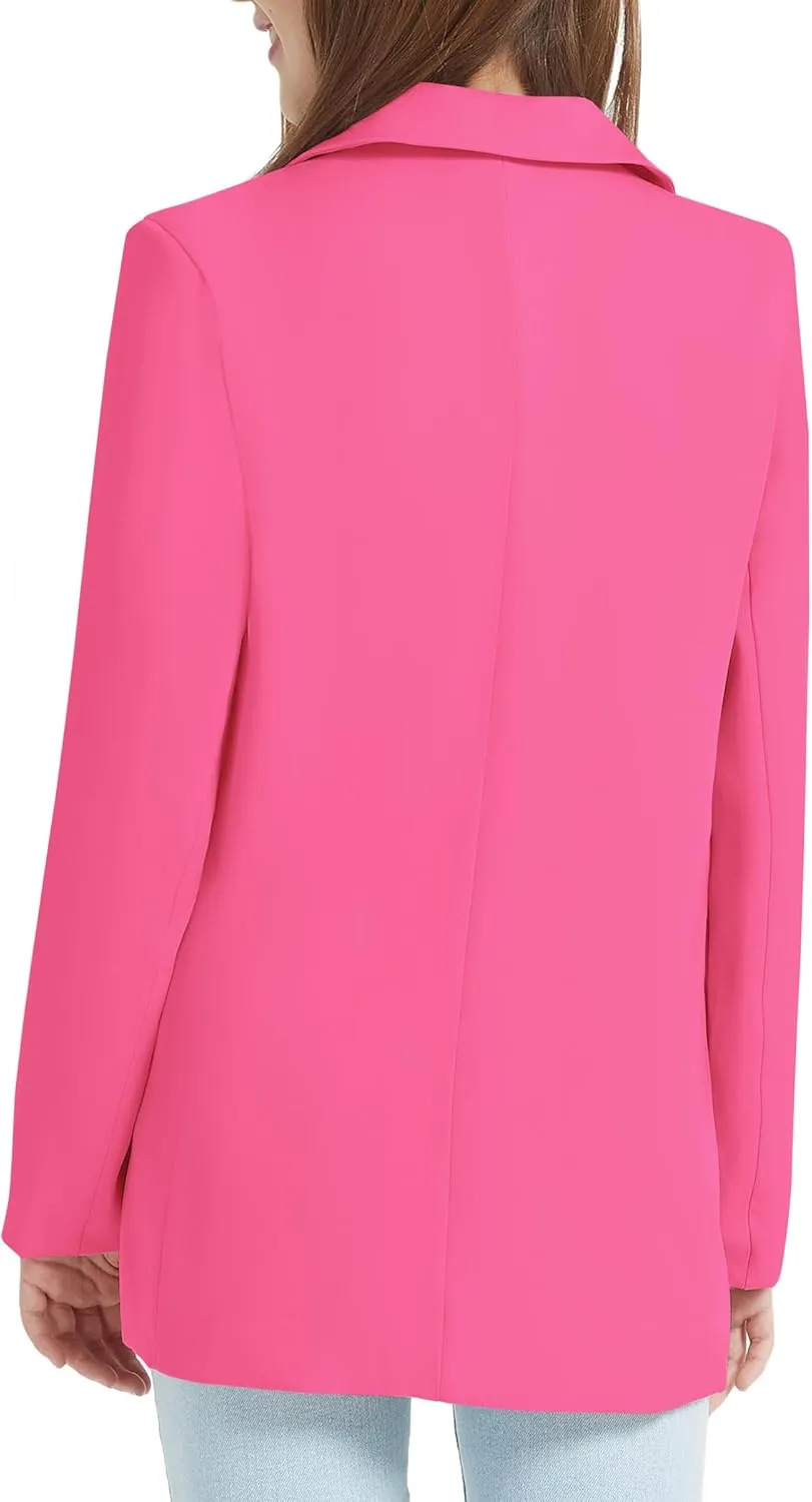 EXARUS Girls Blazer Jacket Long Sleeve Notched Collar/Lapel Collar with Inner Pocket Open Front Casual Kids Blazers Suit