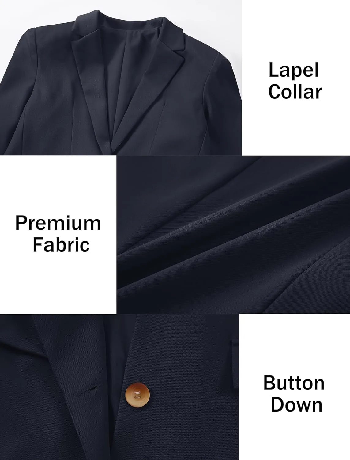 EXARUS Girls Blazer Jacket Long Sleeve Notched Collar/Lapel Collar with Inner Pocket Open Front Casual Kids Blazers Suit