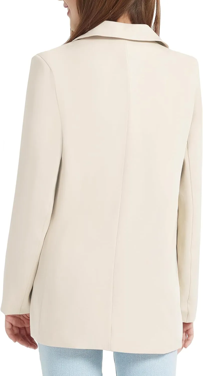 EXARUS Girls Blazer Jacket Long Sleeve Notched Collar/Lapel Collar with Inner Pocket Open Front Casual Kids Blazers Suit