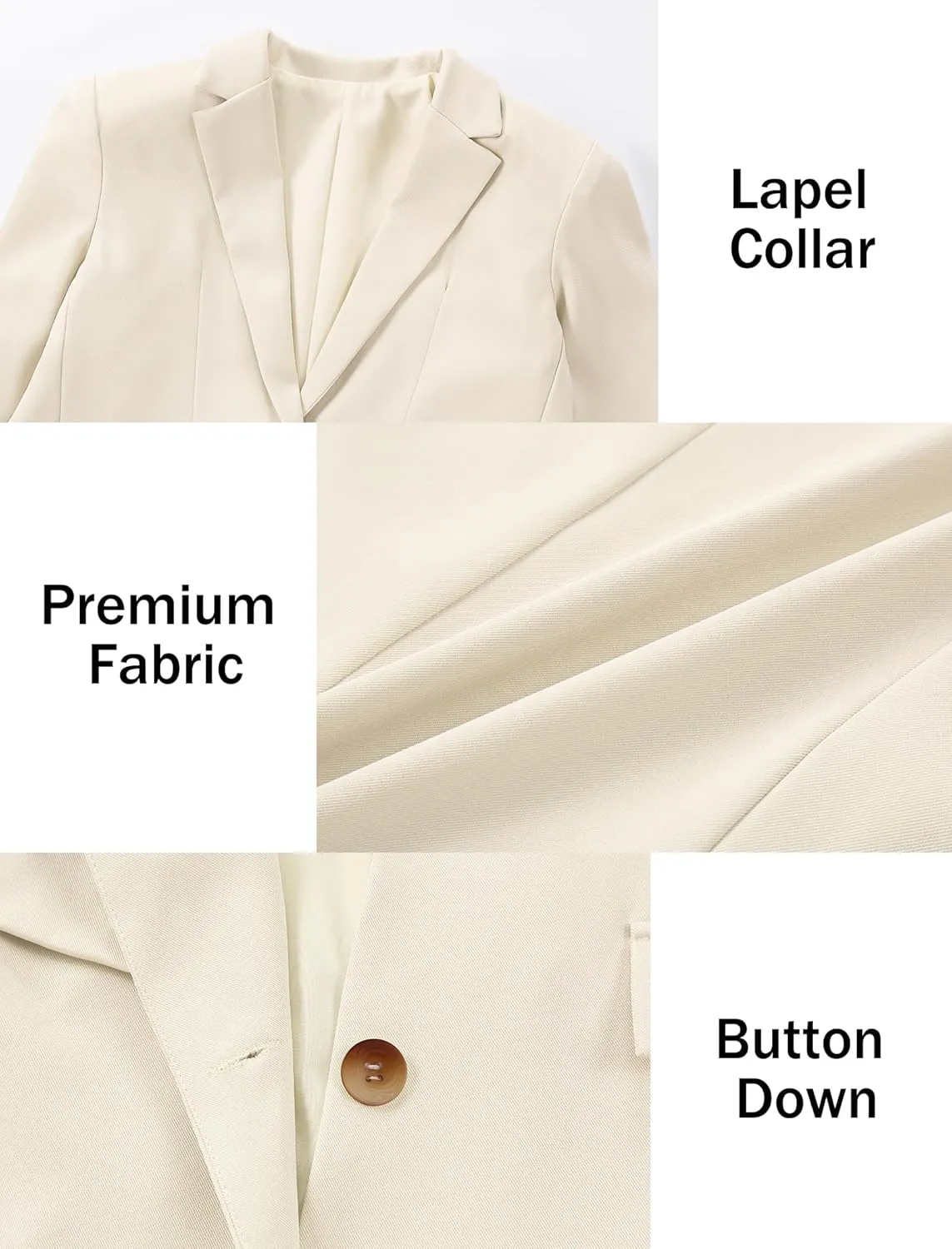EXARUS Girls Blazer Jacket Long Sleeve Notched Collar/Lapel Collar with Inner Pocket Open Front Casual Kids Blazers Suit