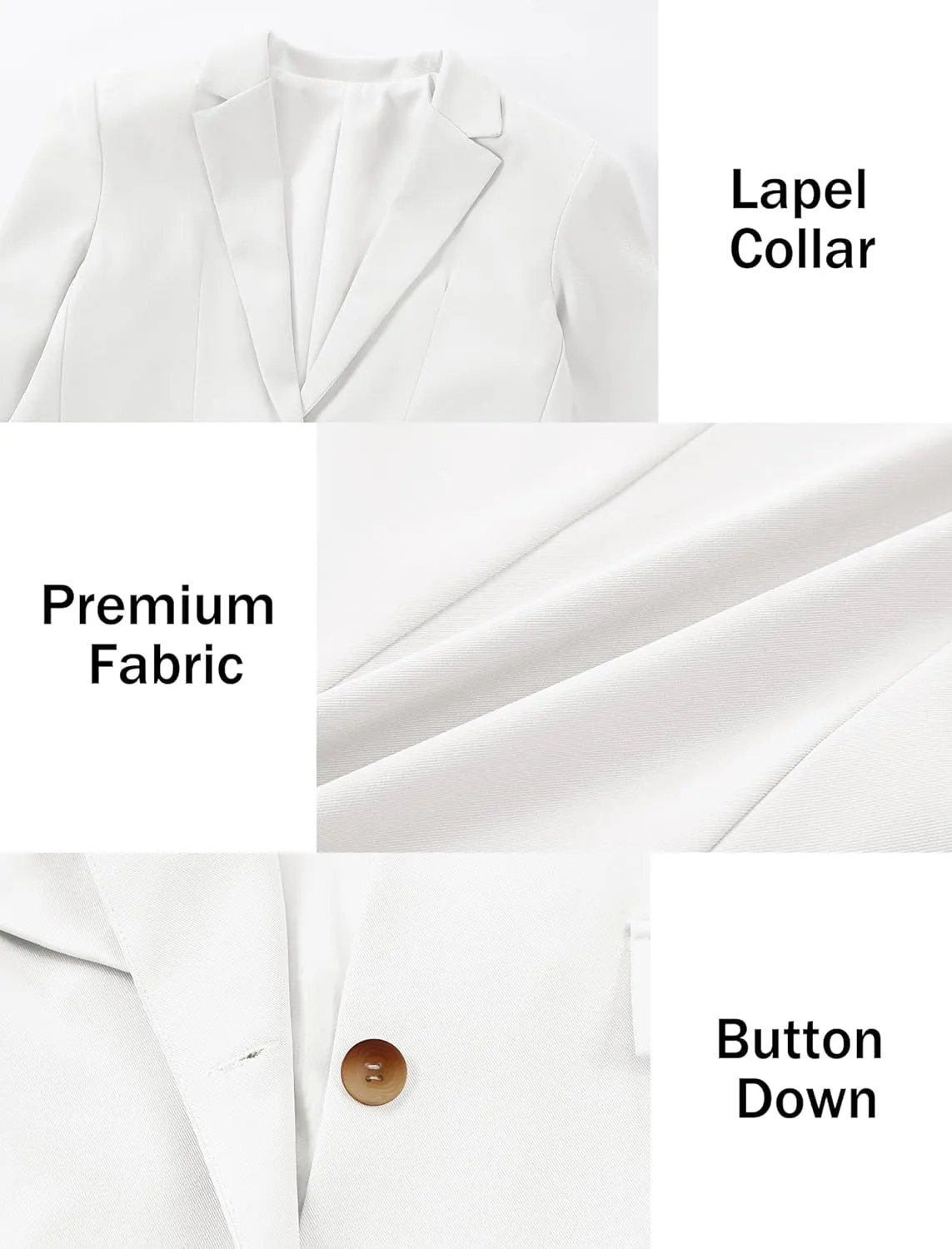 EXARUS Girls Blazer Jacket Long Sleeve Notched Collar/Lapel Collar with Inner Pocket Open Front Casual Kids Blazers Suit