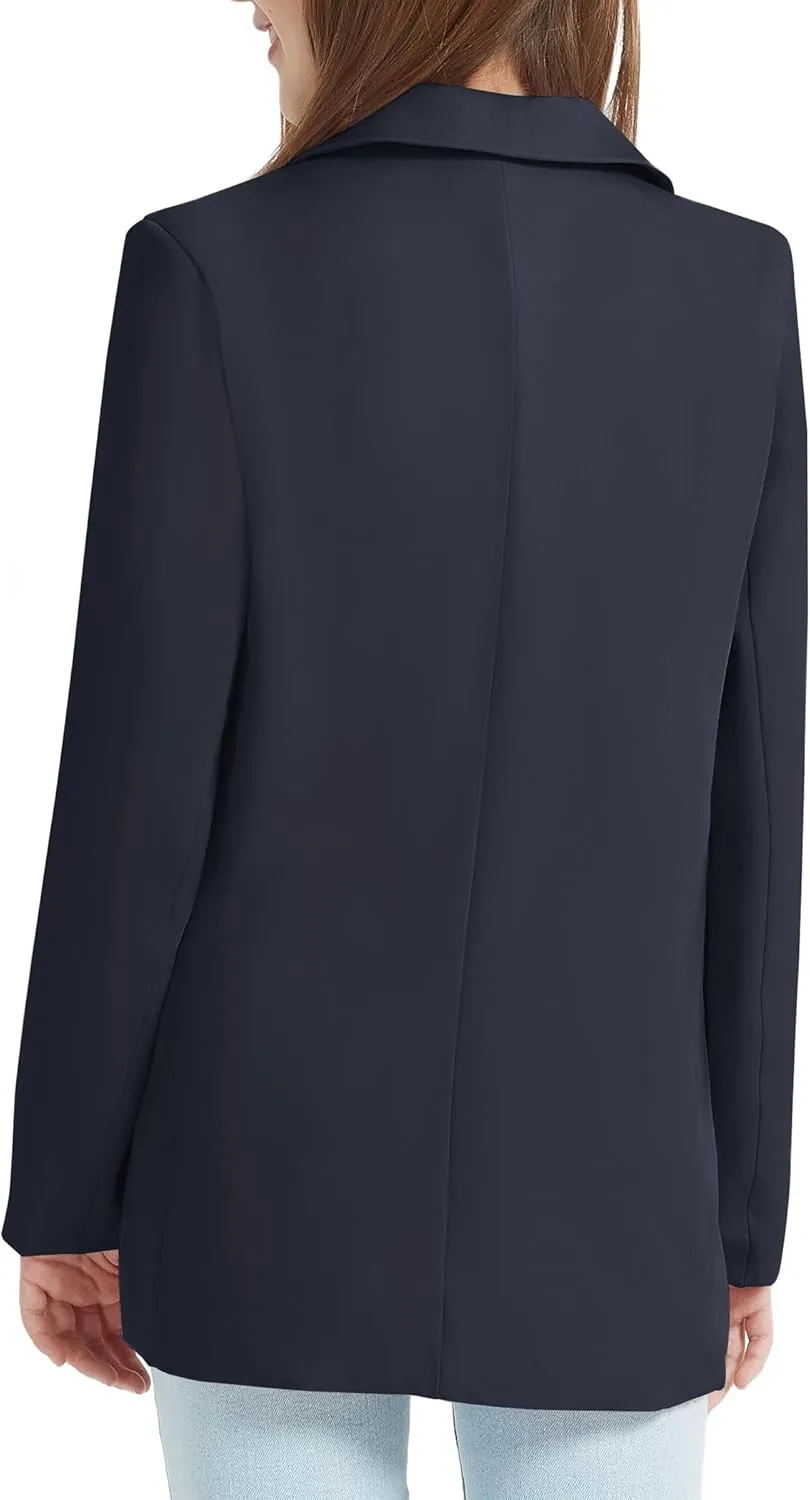 EXARUS Girls Blazer Jacket Long Sleeve Notched Collar/Lapel Collar with Inner Pocket Open Front Casual Kids Blazers Suit