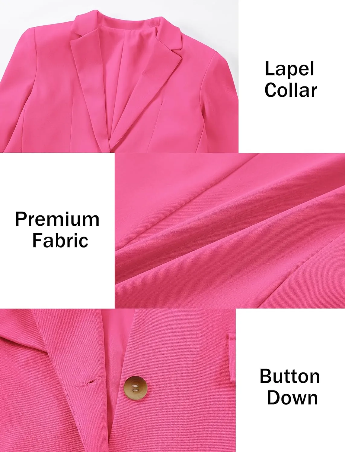 EXARUS Girls Blazer Jacket Long Sleeve Notched Collar/Lapel Collar with Inner Pocket Open Front Casual Kids Blazers Suit