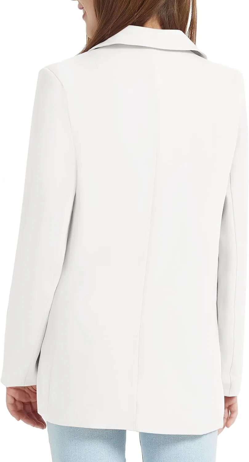 EXARUS Girls Blazer Jacket Long Sleeve Notched Collar/Lapel Collar with Inner Pocket Open Front Casual Kids Blazers Suit