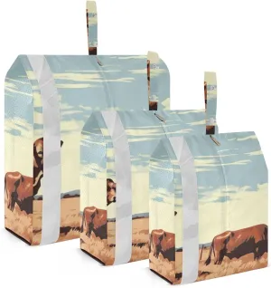 Farmhouse Cows Packing Cubes Set of 3, Lightweight Travel Luggage Organizers Foldable Bags for Easy Packing and Organization