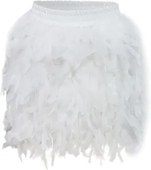 Fashion Women's Turkey Feather Short Half Skirt - 2024 Trendy European and American Style