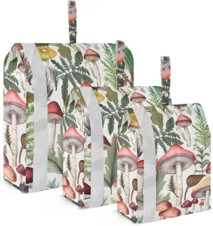 Forest Mushroom Packing Cubes Set of 3, Lightweight Travel Luggage Organizers Foldable Bags for Easy Packing and Organization