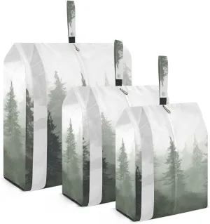 Forest Trees Packing Cubes Set of 3, Lightweight Travel Luggage Organizers Foldable Bags for Easy Packing and Organization