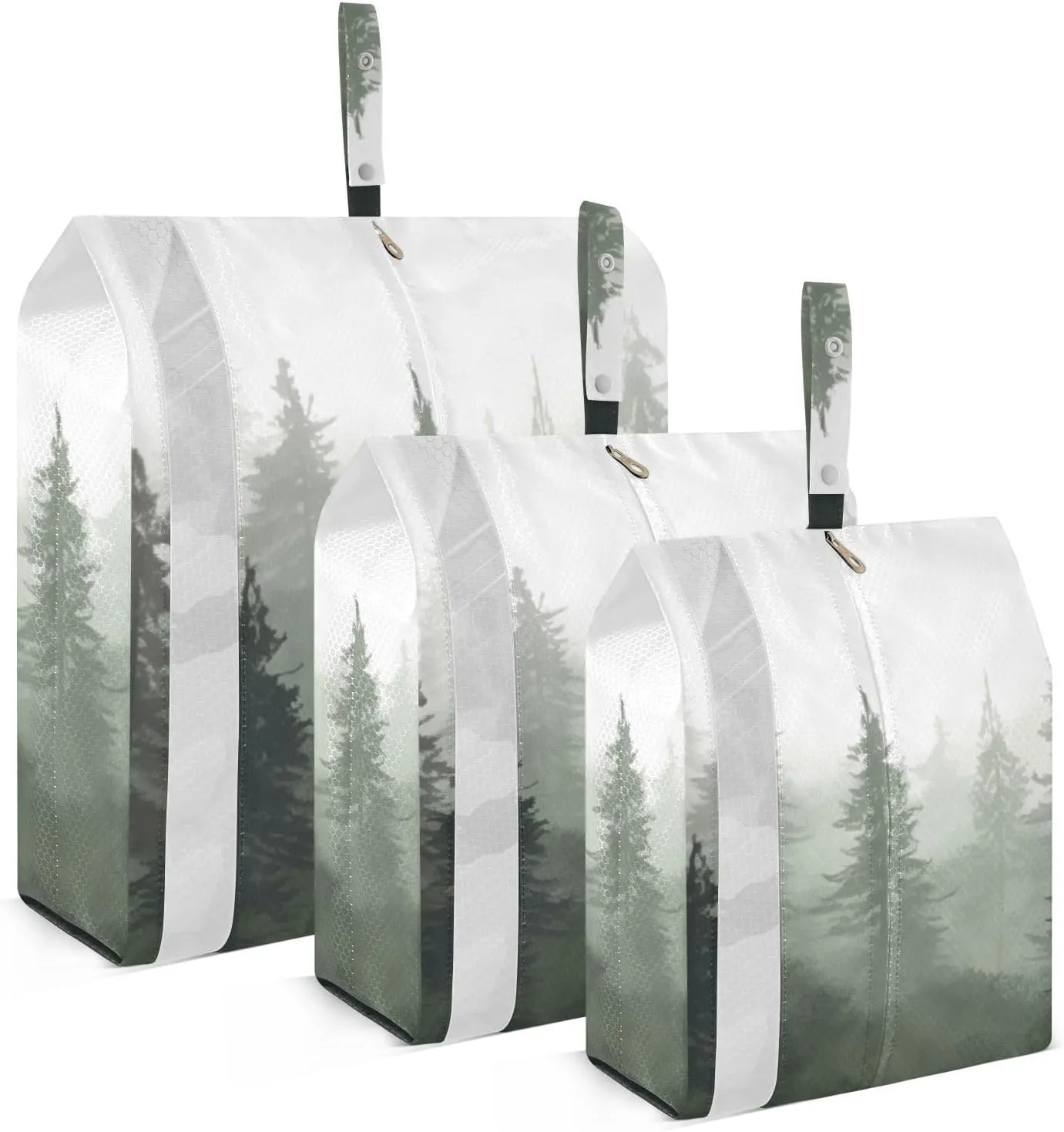 Forest Trees Packing Cubes Set of 3, Lightweight Travel Luggage Organizers Foldable Bags for Easy Packing and Organization