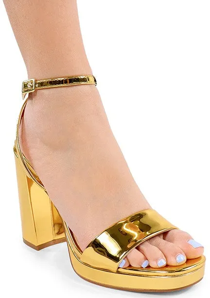 GIMME-1 Gold Metallic Faux Leather