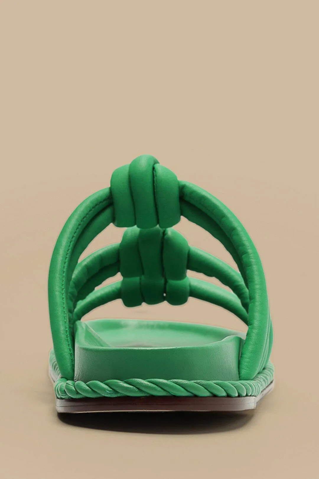 Green Tie Flat Sandal