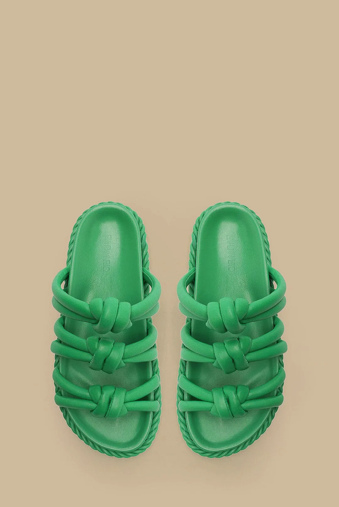 Green Tie Flat Sandal