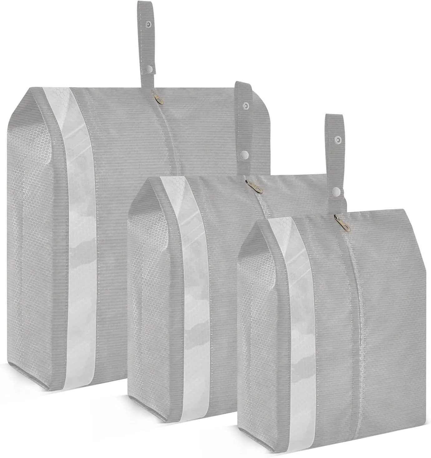 Grey Packing Cubes Set of 3, Lightweight Travel Luggage Organizers Foldable Bags for Easy Packing and Organization