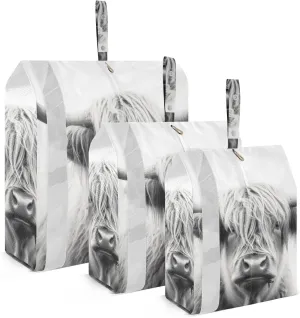 Highland Cow Packing Cubes Set of 3, Lightweight Travel Luggage Organizers Foldable Bags for Easy Packing and Organization