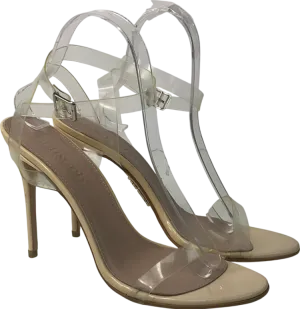 House of CB Cream Ghost Clear Straps Beige Leather Sandals UK 7 EU 40 