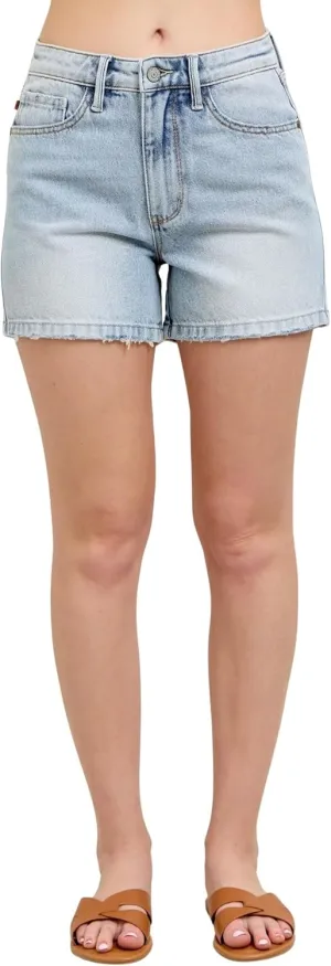 Judy Blue Women's Rigid Magic High-Rise Mid-Length Denim Shorts