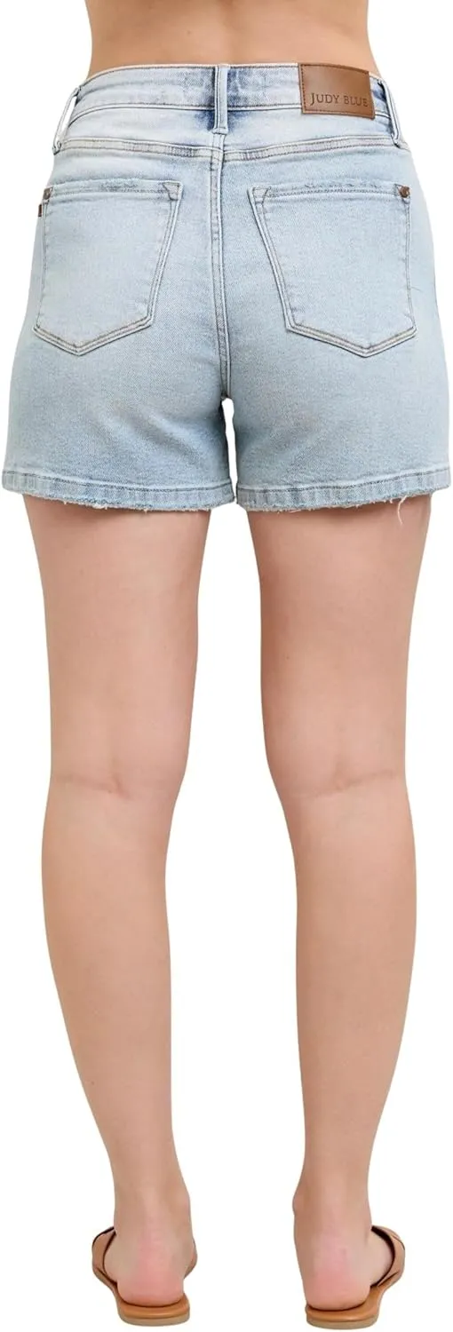 Judy Blue Women's Rigid Magic High-Rise Mid-Length Denim Shorts