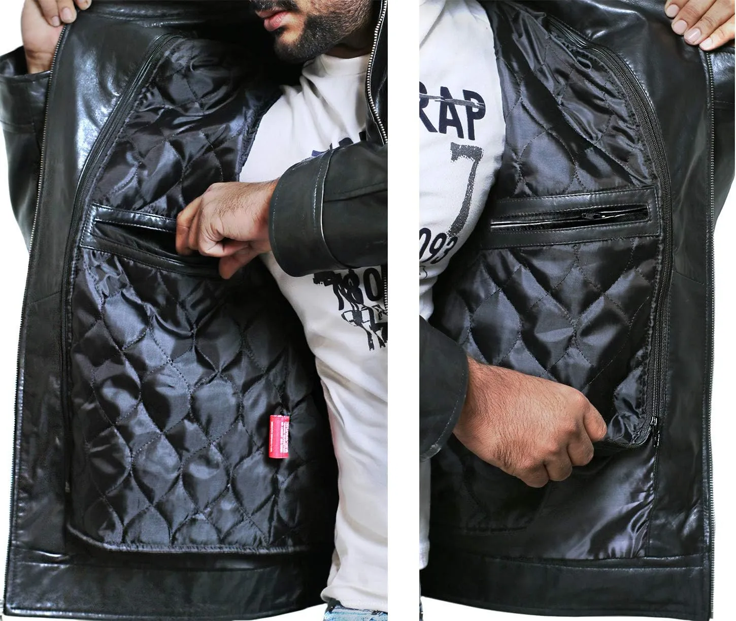 Laverapelle Men's Genuine Lambskin Leather Jacket (Black, Regal Jacket) - 1501270