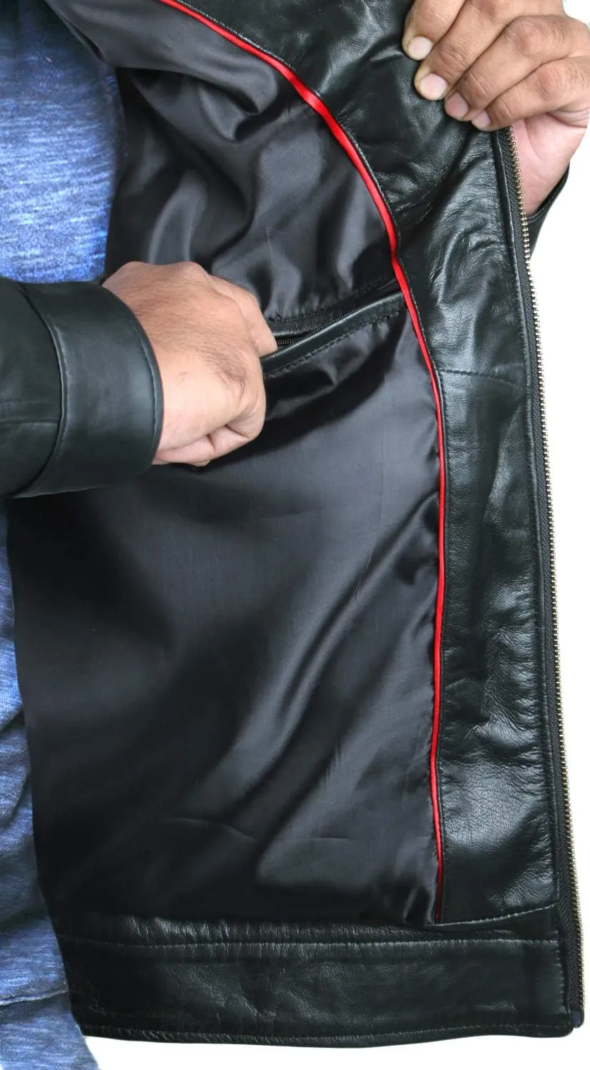 Laverapelle Men's Genuine Lambskin Leather Jacket (Black, Regal Jacket) - 1501270