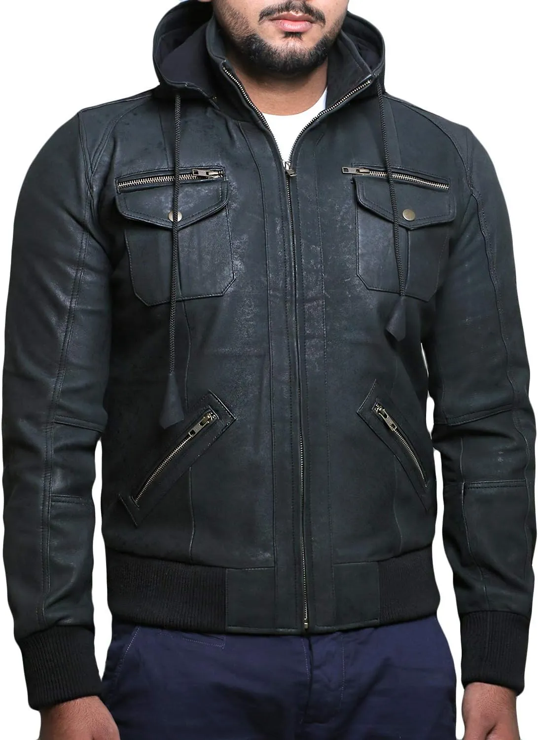 Laverapelle Men's Genuine Lambskin Leather Jacket (Black, Regal Jacket) - 1501270