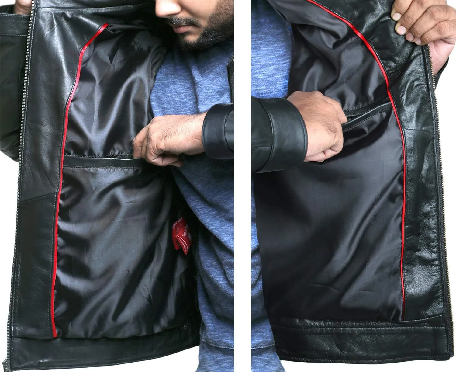 Laverapelle Men's Genuine Lambskin Leather Jacket (Black, Regal Jacket) - 1501270