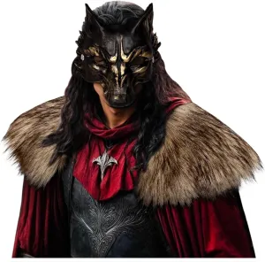 L'VOW Men Viking Fur Shawl Medieval Faux Fur Mantle Shoulder Wrap Collar Warrior Renaissance LARP Cosplay Costume