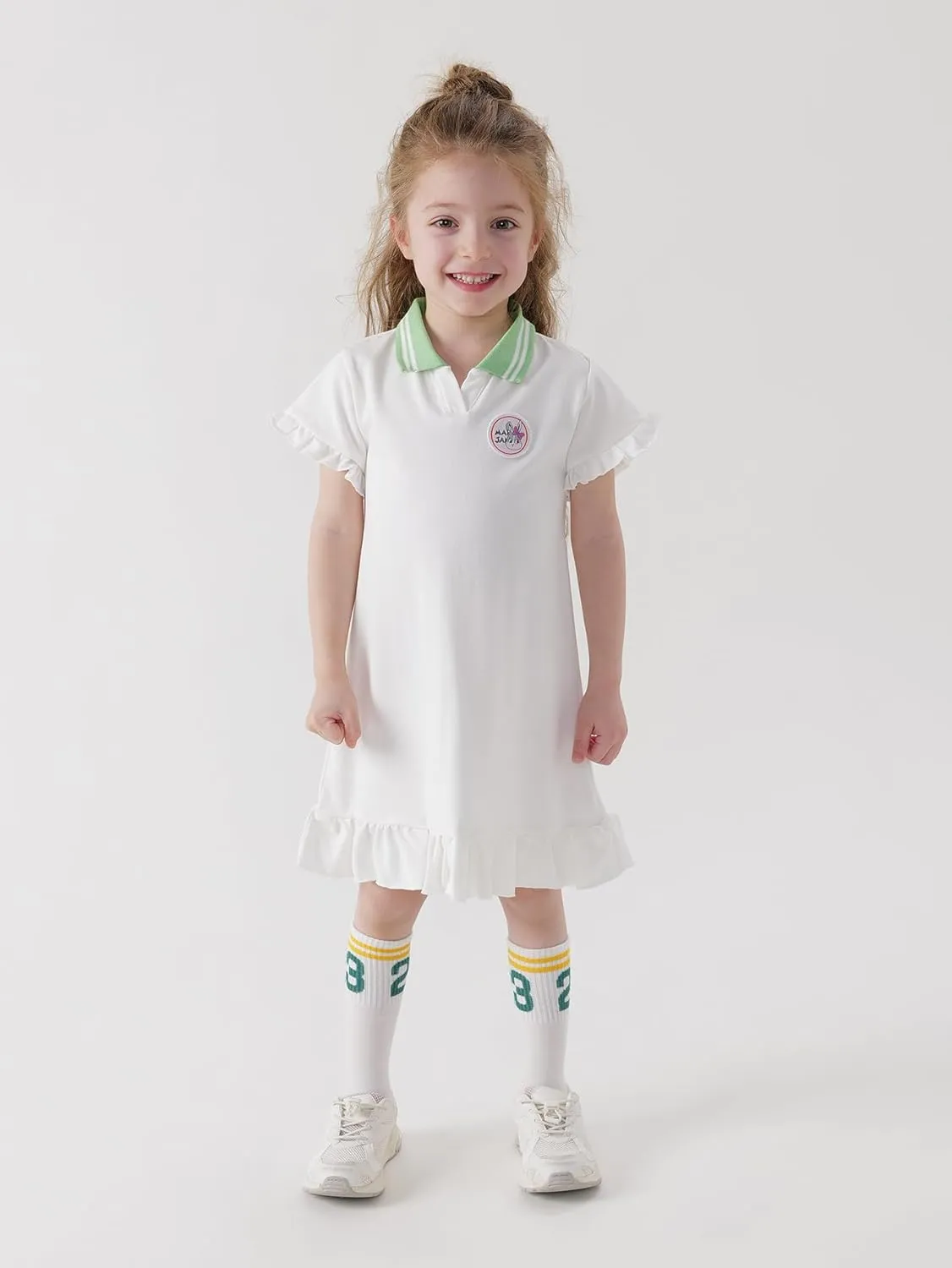 marc & janie Girls Tennis Dress Athletic Cooling Quick-Dry Short Sleeve V Neck Golf Dresses 550676