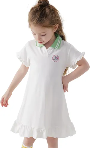 marc & janie Girls Tennis Dress Athletic Cooling Quick-Dry Short Sleeve V Neck Golf Dresses 550676