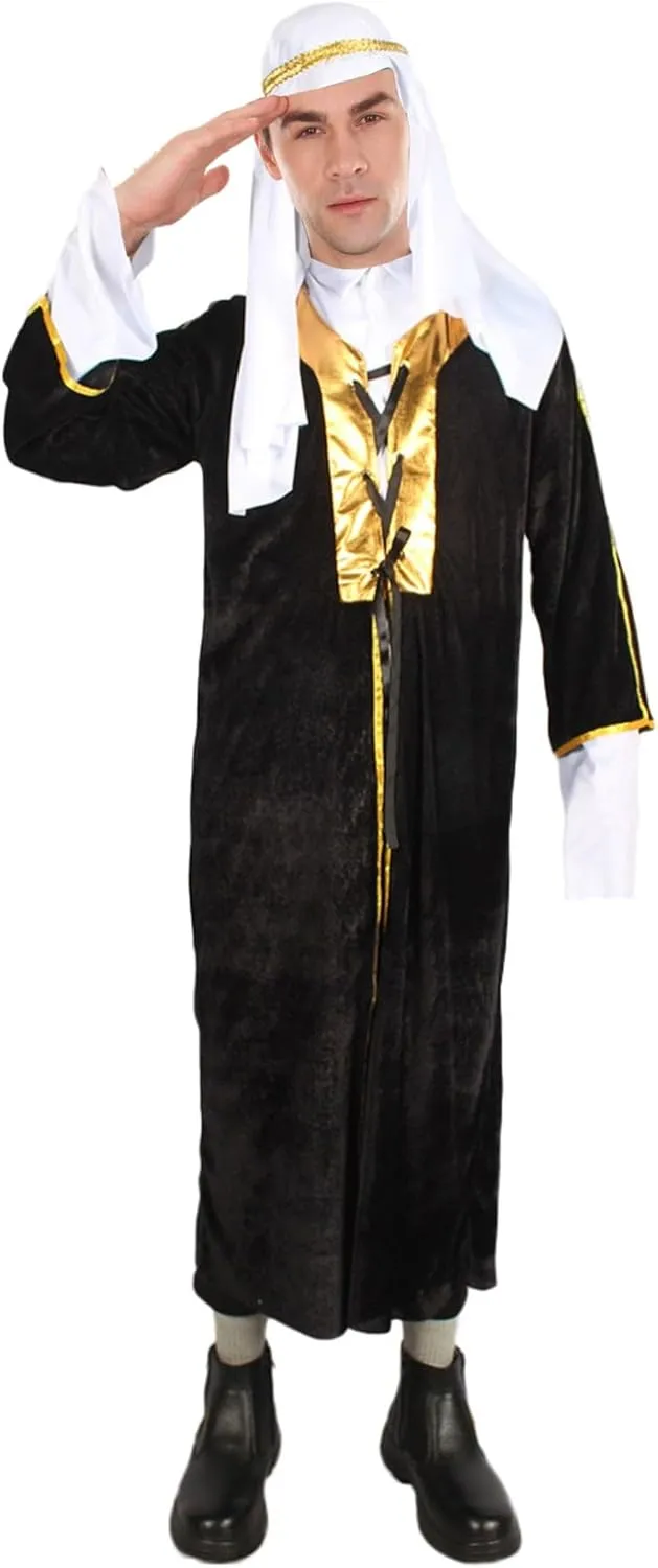 Men's Historical Costume  Halloween Cosplay Robe, Outer Cloak and Headdress | Ideal Cosply Bundle Fits All